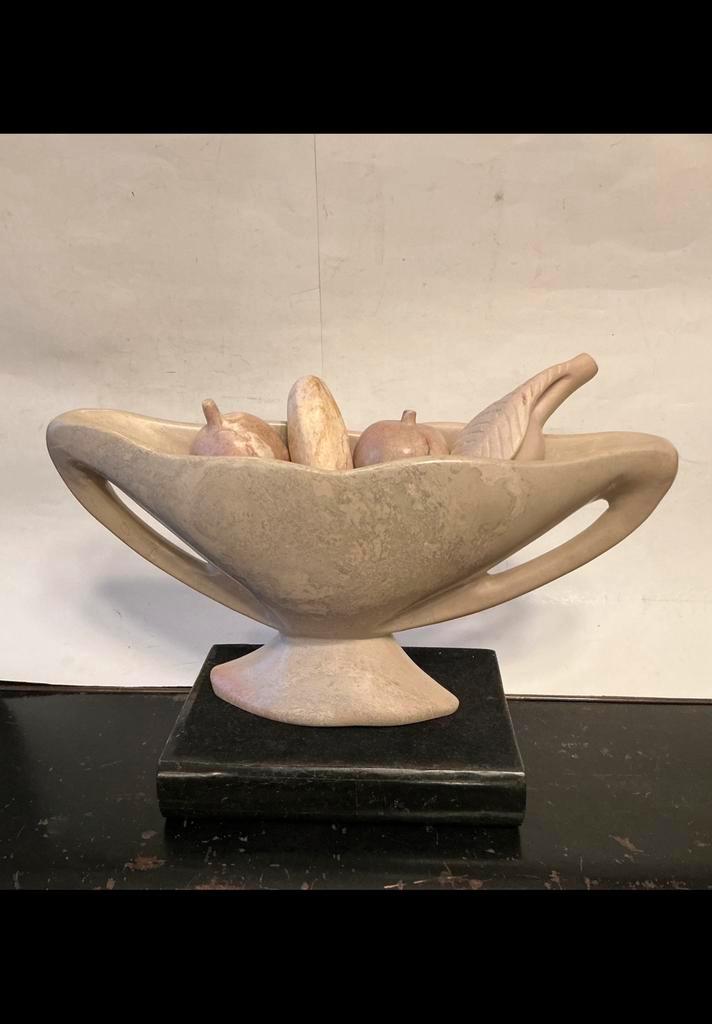 Matuurstenen bak, fruitschaal. Kisii steen, soapstone. Kenia, Antiek en Kunst, Kunst | Niet-Westerse kunst, Ophalen of Verzenden