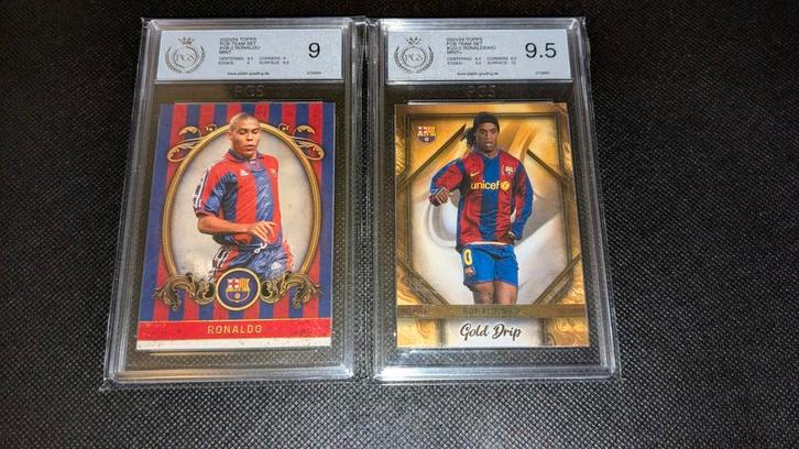 Topps Verzameling PGS Graded Ronaldo, Ronaldinho, CR7, Hobby en Vrije tijd, Verzamelkaartspellen | Yu-gi-Oh!, Zo goed als nieuw