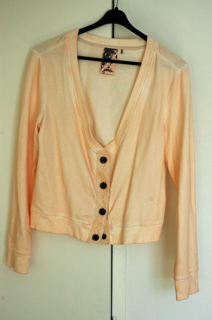 Poools vestje, zalm, met kant en koperkleurige knoopjes, Kleding | Dames, Truien en Vesten, Zo goed als nieuw, Maat 42/44 (L)