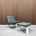 Knoll Barcelona chair (evt. met ottoman) Bauhaus green