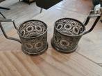 2 Vintage USSR  Melchior Filigraan Glashouders, Ophalen of Verzenden