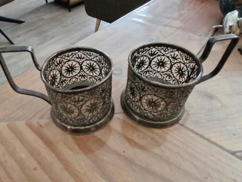 2 Vintage USSR  Melchior Filigraan Glashouders, Antiek en Kunst, Curiosa en Brocante, Ophalen of Verzenden