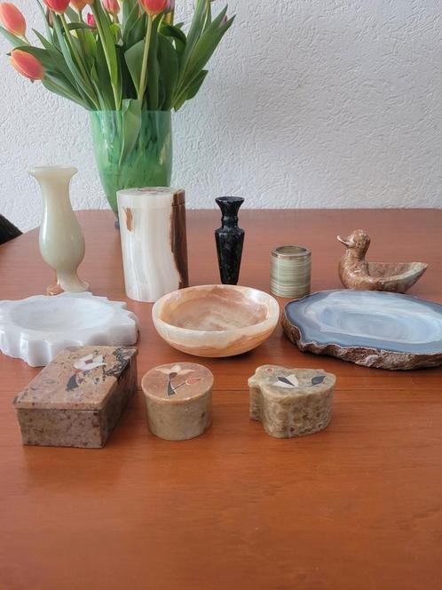 echte steen doosje bakje vaasje marmer onyx jade agaat, Huis en Inrichting, Woonaccessoires | Overige, Zo goed als nieuw, Ophalen of Verzenden