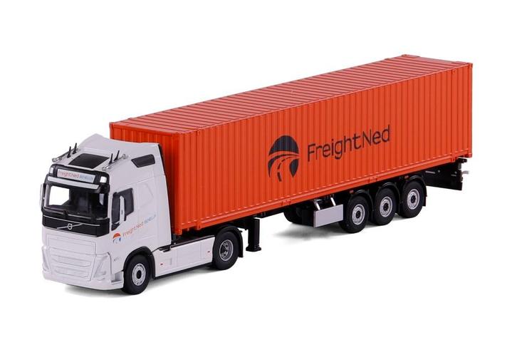 Volvo FH5 met Containerchassis - Freightned, Hobby en Vrije tijd, Modelauto's | 1:50, Nieuw, Bus of Vrachtwagen, Overige merken