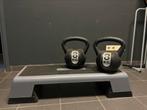Fitness aerobic bank step bench incl kettlebells, Ophalen, Overige typen, Zo goed als nieuw, /