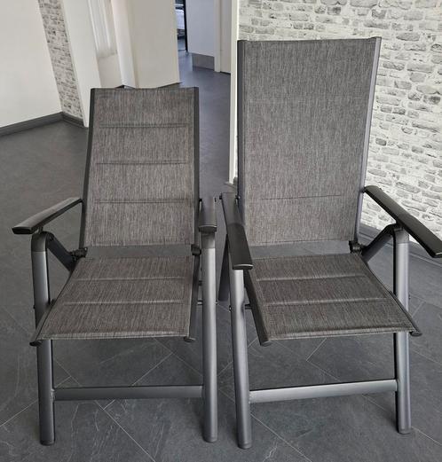 2 gloednieuwe verstelbare luxe tuinstoelen, Tuin en Terras, Tuinstoelen, Nieuw, Aluminium, Verstelbaar, Ophalen
