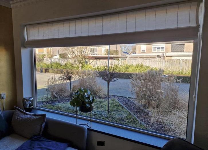 4 luxe vouwgordijnen, Huis en Inrichting, Stoffering | Gordijnen en Lamellen, Zo goed als nieuw, Minder dan 100 cm, Wit, Crème