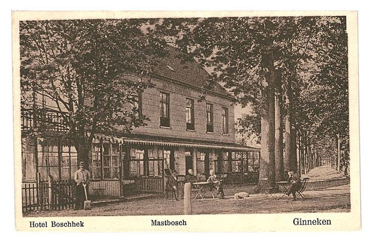 991130 Ginneken 1929  Hotel Boschhek Gelopen met postzegel, Verzamelen, Ansichtkaarten | Nederland, Gelopen, Noord-Brabant, 1920 tot 1940