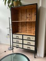 Industriële kast met lades en planken, Ophalen, Gebruikt, 100 tot 150 cm, 200 cm of meer