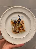 Vintage Bord met Pauwen - Made in France pauw, Antiek en Kunst, Antiek | Wandborden en Tegels, Ophalen of Verzenden