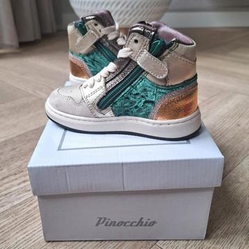 Pinocchio Leren Sneakers - Beige/Groen - Meisjes - Maat 20 beschikbaar voor biedingen