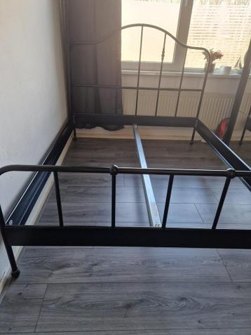 2 persoons zwart metalen bed van de ikea 160x200 - afbeelding 4