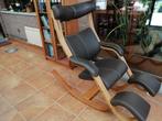 Stokke Gravity stoel in bruin leder, Huis en Inrichting, Ophalen, Gebruikt, 125 tot 150 cm, 50 tot 75 cm