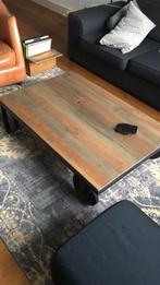 Houten industriele salontafel, Huis en Inrichting, Tafels | Salontafels, Ophalen, 100 tot 150 cm, 50 tot 100 cm, Zo goed als nieuw