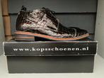 Kops leren schoenen met slangenprint bruin maat 7 (40,5), Kops, Ophalen of Verzenden, Bruin, Zo goed als nieuw