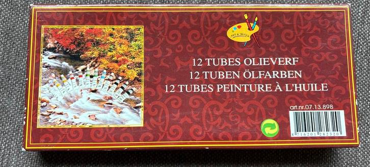 Olieverf Set - 12 Tubes gebruikt, Hobby en Vrije tijd, Schilderen, Nieuw, Olieverf, Ophalen of Verzenden