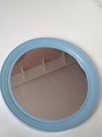Retro Vintage spiegel rond - blauwe kunststof rand - jr 70, Huis en Inrichting, Woonaccessoires | Spiegels, Ophalen of Verzenden