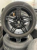 19'' Porsche Panamera velgen Zwart + Winterbanden 8/7 mm, Gebruikt, Banden en Velgen, Winterbanden, Personenwagen