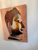 Boeddha Hoofd Schilderij - 120x90cm, Antiek en Kunst, Ophalen