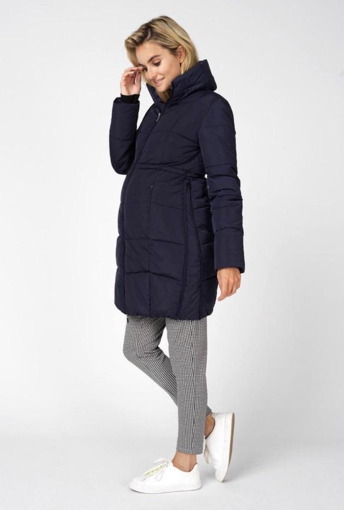 Donkerblauwe winterjas Noppies: positiejas en draagjas - 36, Kleding | Dames, Positiekleding, Zo goed als nieuw, Overige typen