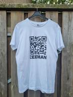 Zeeman QR code shirt tshirt m wit witte, Verzenden, Gedragen, Maat 48/50 (M), Wit