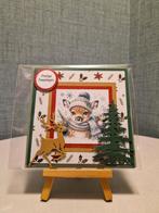 Kaartje kerst hertje met muts op en sjaal om, Ophalen of Verzenden, Nieuw, Kerst