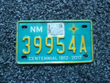 Motor licenseplate / motorkentekenplaat New Mexico Centennia beschikbaar voor biedingen