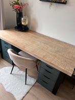 Mangohouten eettafel, Ophalen, Gebruikt, 50 tot 100 cm, Vijf personen of meer
