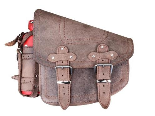 Lederen Swingarm Tas Benzinefles Houder, Motoren, Accessoires | Koffers en Tassen, Nieuw, Verzenden