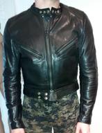 Jas heren zwart leder TT Leathers S vintage '60-70, Verzenden, Nieuw, Maat 46 (S) of kleiner, Zwart