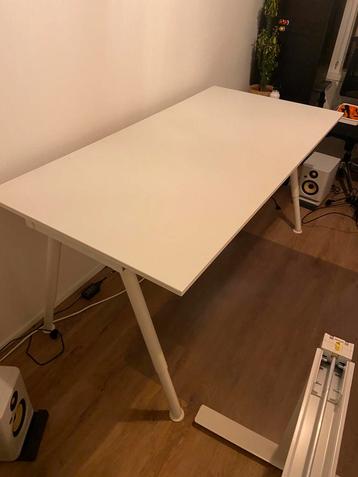 Wit verstelbaar bureau 160 x 80 cm
