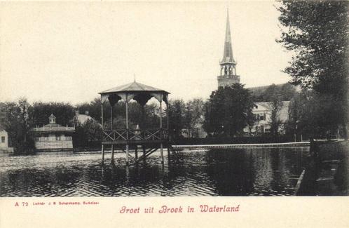 Groet uit Broek in Waterland. - muziektent - ongelopen, Verzamelen, Ansichtkaarten | Nederland, Ongelopen, Noord-Holland, 1920 tot 1940