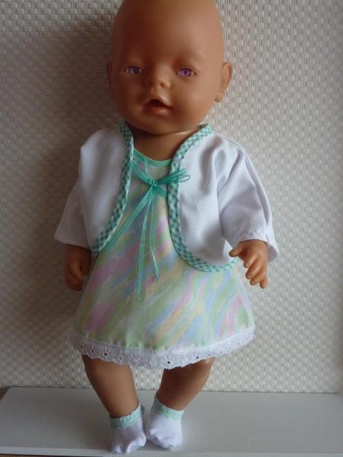 Jurkje met vestje voor de baby born van 43 cm.Poppenkleertje, Kinderen en Baby's, Speelgoed | Poppen, Nieuw, Babypop, Ophalen of Verzenden
