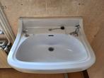 Antieke Wastafel met Marmer & Spiegel, Ophalen, Gebruikt, 50 tot 100 cm, Minder dan 100 cm