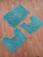 Blokker Hoogpolig badmat en 2 wc matten aqua blauw Ehv geldr, Ophalen of Verzenden, Zo goed als nieuw, Blauw