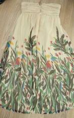 Verry Kerry supermooie feestjurk bloemen vogels M, Maat 38/40 (M), Verry Kerry, Beige, Ophalen of Verzenden