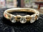 Stevige ring van 14 karaat goud en 5 natuurlijke diamanten, Goud, Goud, Met edelsteen, 17 tot 18