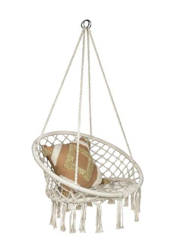 Crème Macramé Hangstoel beschikbaar voor biedingen