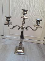 Vintage Metalen Kandelaar - 3 Armen, Huis en Inrichting, Woonaccessoires | Kandelaars en Kaarsen, 25 tot 50 cm, Ophalen of Verzenden
