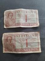 2x 1 Gulden Muntbiljet 1943 - WOII, Ophalen, 1 gulden, Setje