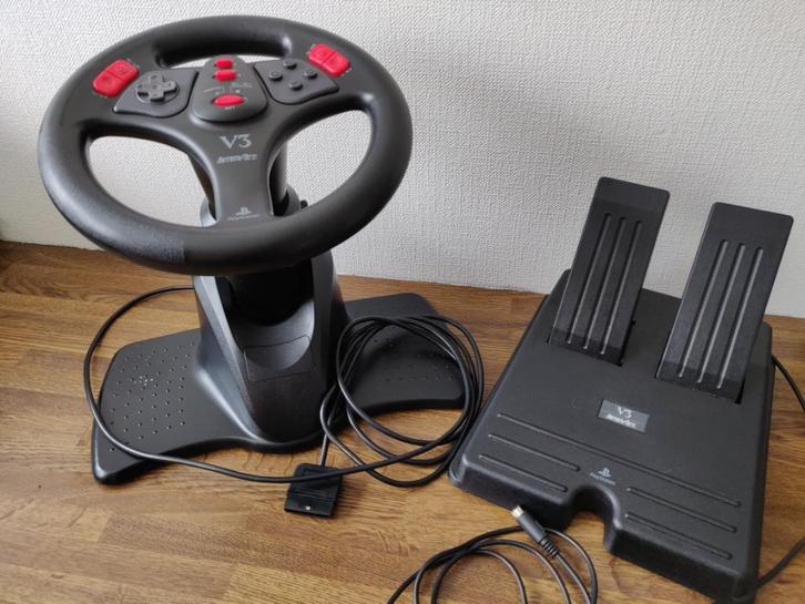 Interact V3 Racing Wheel Playstation 1 PS1, Spelcomputers en Games, Spelcomputers | Sony PlayStation Consoles | Accessoires, Gebruikt