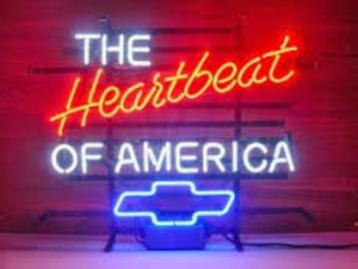 Chevrolet the heartbeat of America neon en veel andere neons beschikbaar voor biedingen