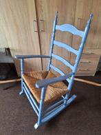 Schommelstoel fauteuil voedingsstoel blauw hout, Huis en Inrichting, Stoelen, Blauw, Gebruikt, Eén, Hout