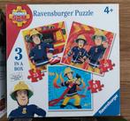 Ravensburger 3 puzzels in 1 doos Brandweerman Sam, 10 tot 50 stukjes, Zo goed als nieuw, 2 tot 4 jaar, Ophalen