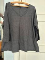 Mooi antraciet/wit gestrt. T-shirt mouw ruim 3/4,mt4, katoen, Kleding | Dames, Overige kleuren, Maat 46/48 (XL) of groter, Ophalen of Verzenden