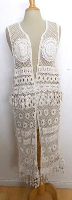 Beige Ibiza lang haak look vest/top! L, Kleding | Dames, Maat 38/40 (M), Verzenden, Beige, Zo goed als nieuw