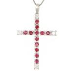 Kruis met Ketting - Diamanten, Wit, Ophalen of Verzenden, Zo goed als nieuw, Met edelsteen