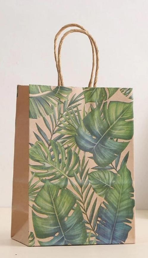 TASJE - PAPIER - BLAD PRINT, Hobby en Vrije tijd, Feestartikelen, Nieuw, Verjaardag, Ophalen of Verzenden