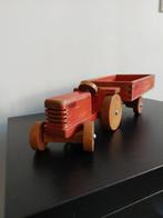 vintage houten tractor met aanhanger, Overige typen, Gebruikt, Ophalen of Verzenden