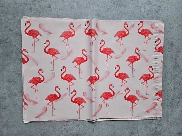 20 verzendzakken met flamingo's groot 37×48cm, Postzegels en Munten, Brieven en Enveloppen | Nederland, Ophalen of Verzenden